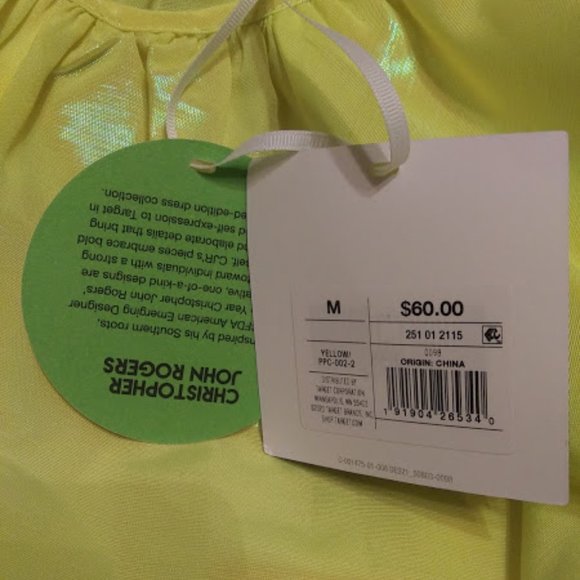 Christopher John Rogers, Yellow Puff Sleeve Dress - Picture 4 of 5